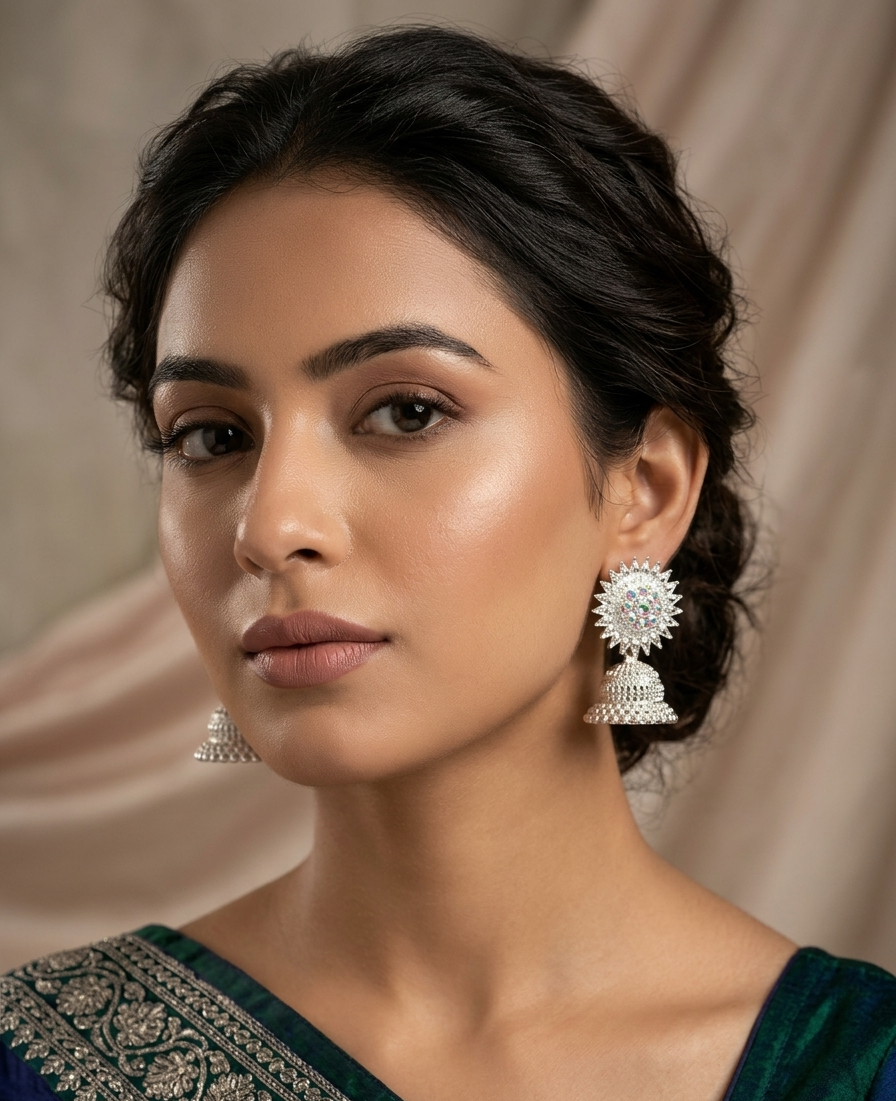 White Jhumka
