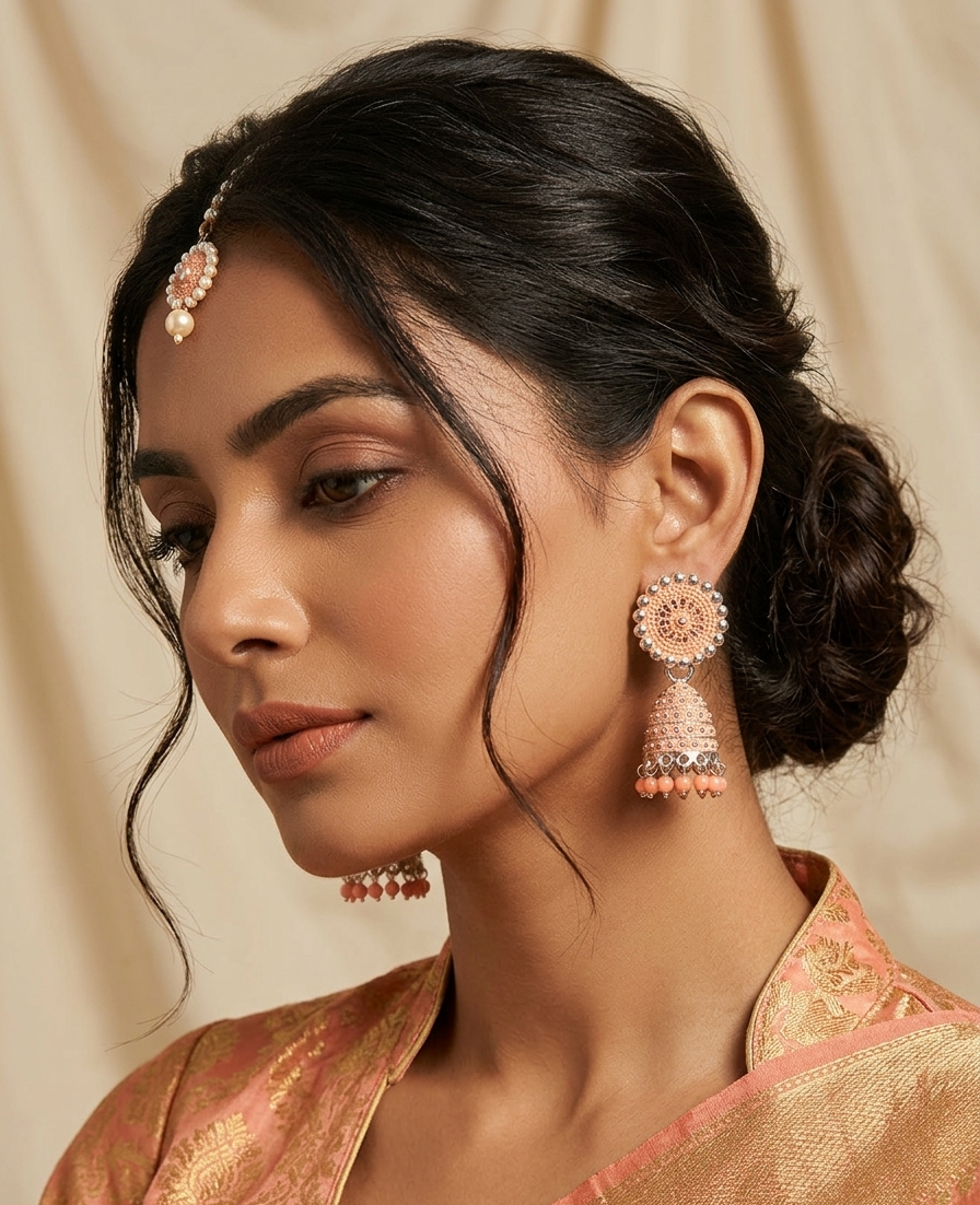 Peach Pink Jhumka
